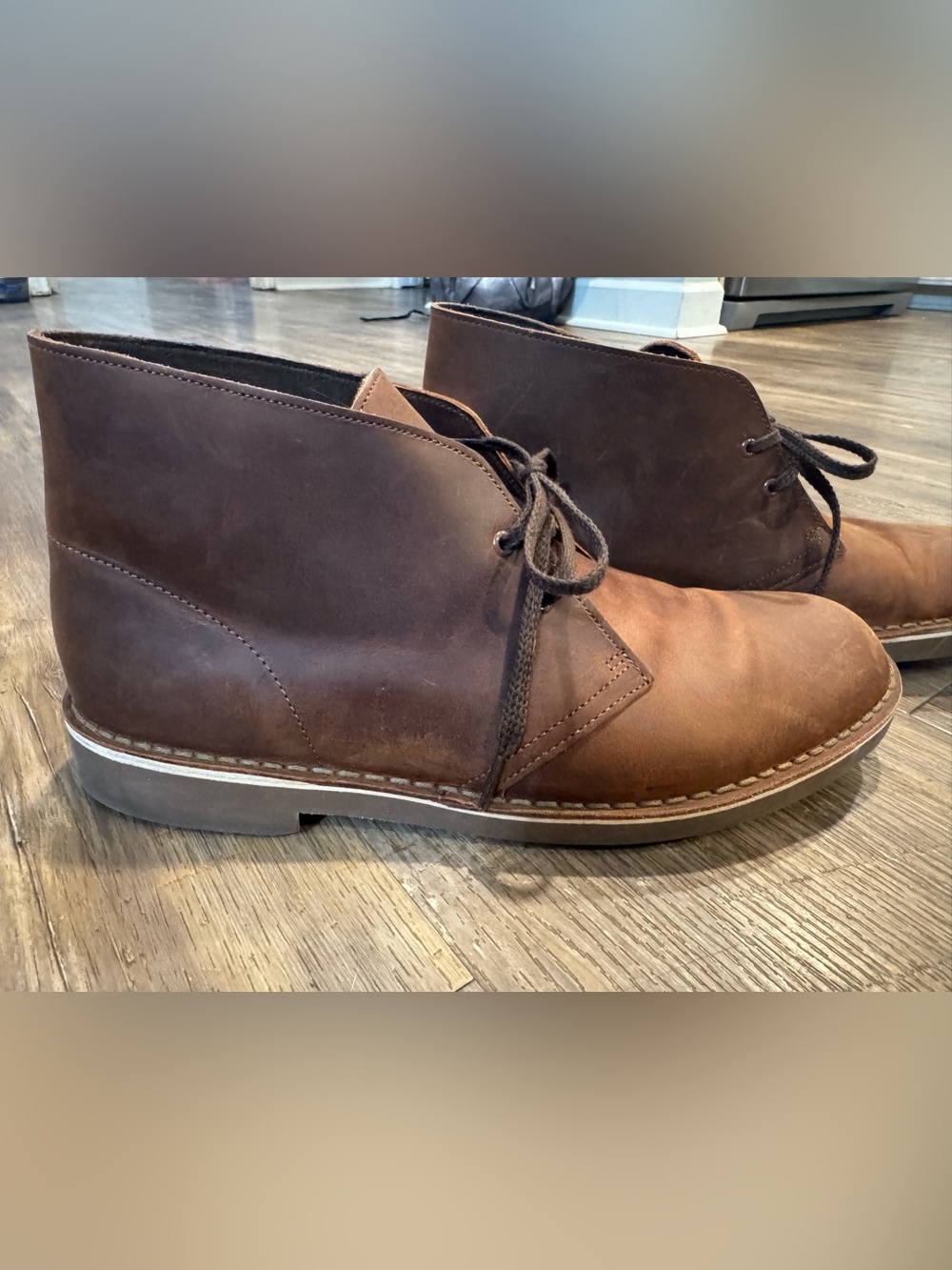 New Men's Clarks Dark Bushacre 2 Chukka Boots brown Leather Sz 11